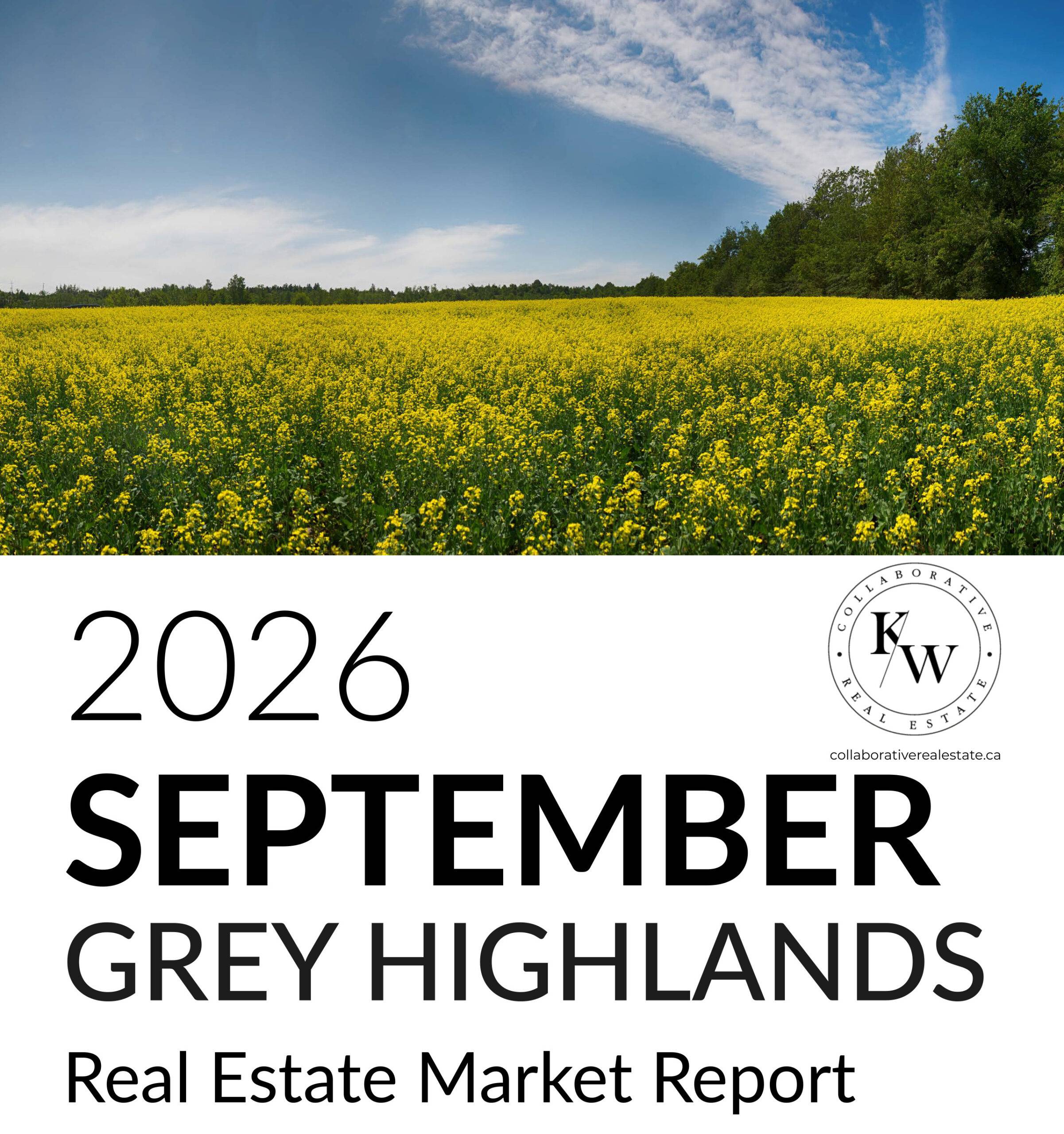 September 2026 Grey Highlands real estate market report with home sales, average and median prices, and market trends.